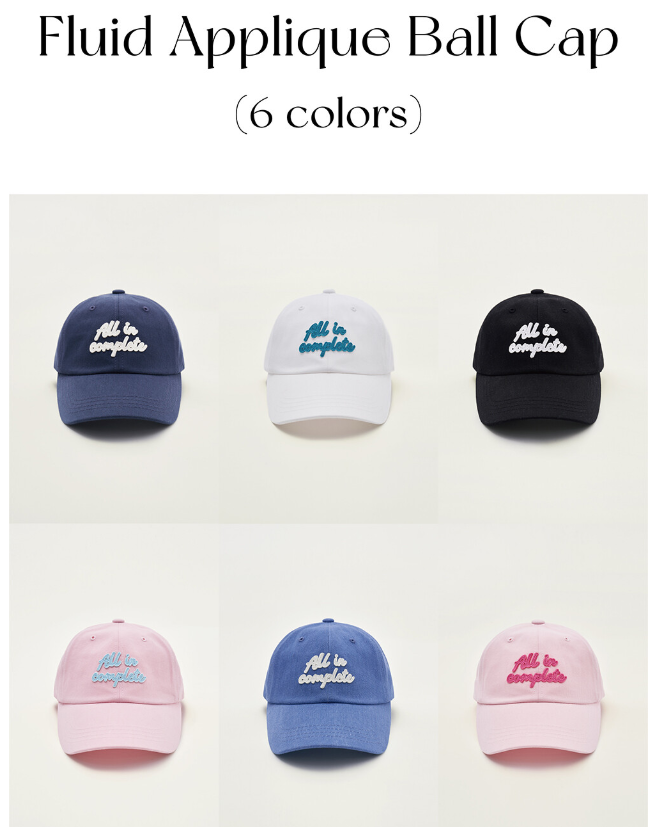 [BTS Jin Worn] ALLINCOMPLETE Fluid Applique Ball Cap