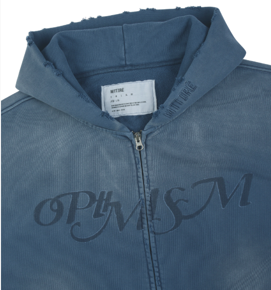 [SVT Jeonghan & LS Chaewon Worn] MTTIRÉ Optimism VTG Washed 2 Way Zip-Up Hoodie
