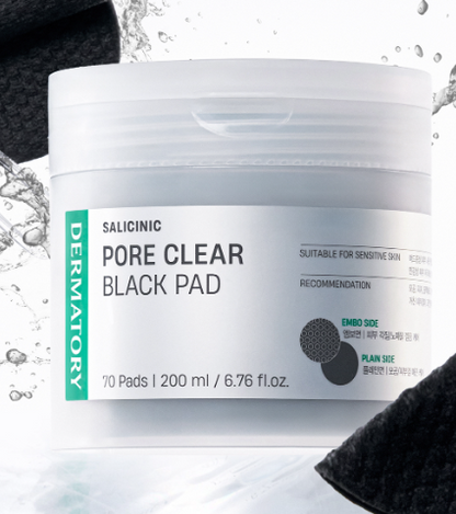 Dermatory Salicinic Pore Clear Black Pore Toner Pads 70-Sheet Set (+70-Sheet Refill+Pad Case)