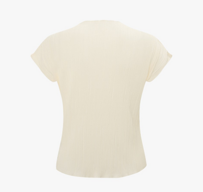 [Ive Jang Wonyoung Worn] IT'S MISHA Pleated Half Sleeve T-shirt