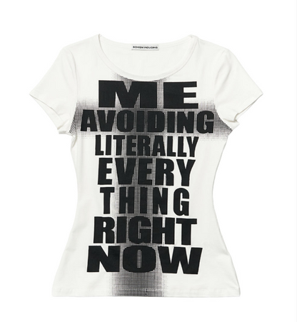 [Aespa Karina Worn] SCHISM INDUCING Avoiding Everything T-Shirt