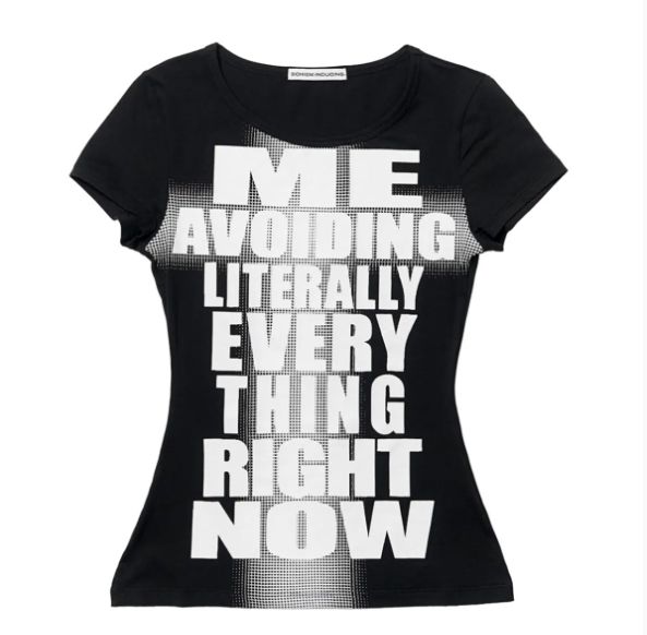 [Aespa Karina Worn] SCHISM INDUCING Avoiding Everything T-Shirt