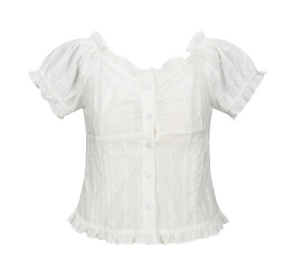 [Aespa Winter Worn] AMONG A 2-Way Ruffle Blouse