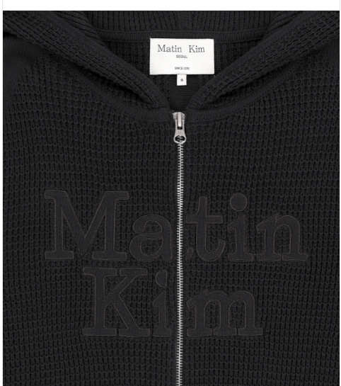 [Twice Momo X Matin Kim 26 Fall Coll.]  Waffle Texture Hoody Knit Zip Up