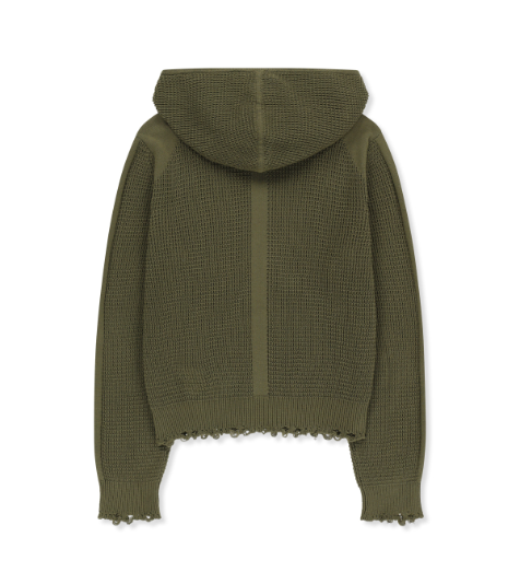 [Twice Momo X Matin Kim 26 Fall Coll.]  Waffle Texture Hoody Knit Zip Up