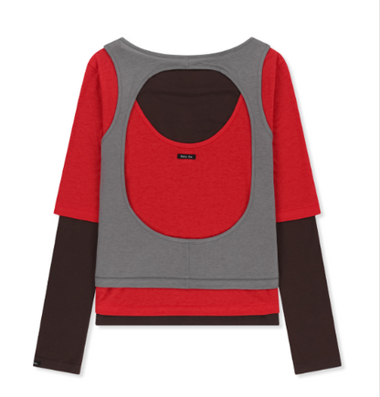 [Twice Momo X Matin Kim 26 Fall Coll.] Triple Layered Multi Way Top