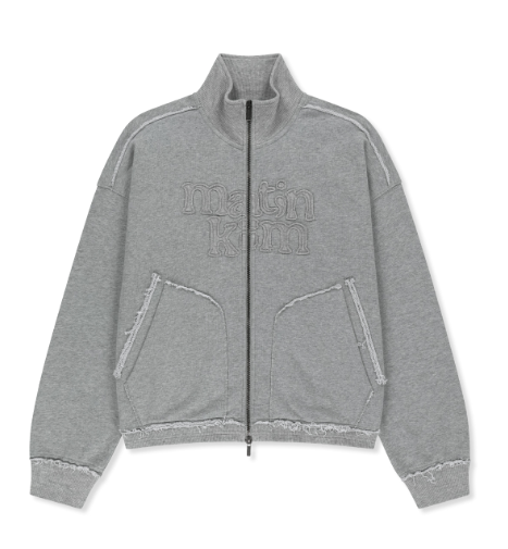 [Twice Momo X Matin Kim 26 Fall Coll.] Mixed Waffle Applique Logo Zip Up