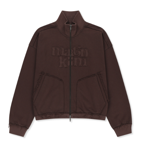 [Twice Momo X Matin Kim 26 Fall Coll.] Mixed Waffle Applique Logo Zip Up