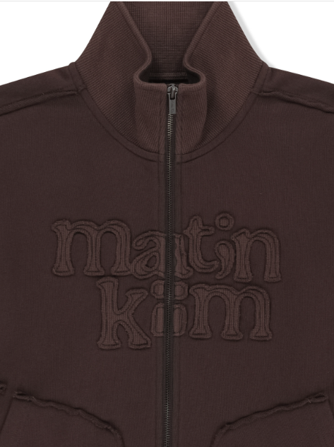 [Twice Momo X Matin Kim 26 Fall Coll.] Mixed Waffle Applique Logo Zip Up