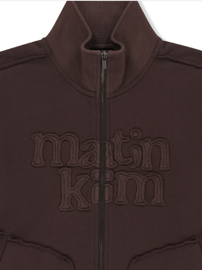 [Twice Momo X Matin Kim 26 Fall Coll.] Mixed Waffle Applique Logo Zip Up