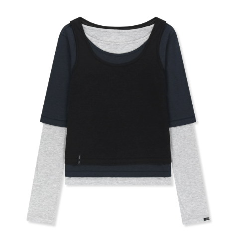 [Twice Momo X Matin Kim 26 Fall Coll.] Triple Layered Multi Way Top