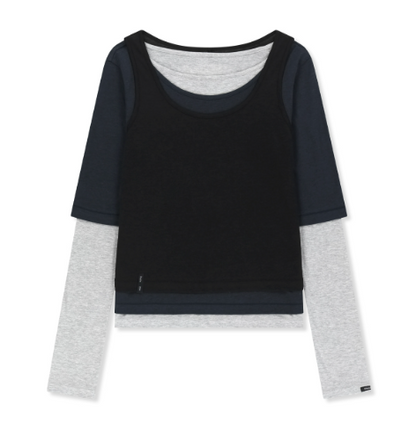 [Twice Momo X Matin Kim 26 Fall Coll.] Triple Layered Multi Way Top
