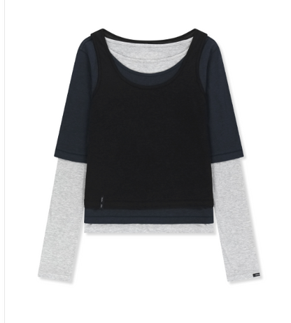 [Twice Momo X Matin Kim 26 Fall Coll.] Triple Layered Multi Way Top