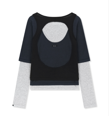[Twice Momo X Matin Kim 26 Fall Coll.] Triple Layered Multi Way Top
