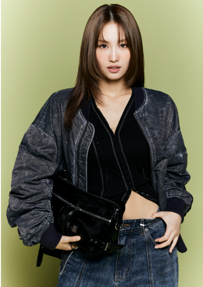 [Twice Momo X Matin Kim 26 Fall Coll.] Side Buckle Biker Shoulder Bag