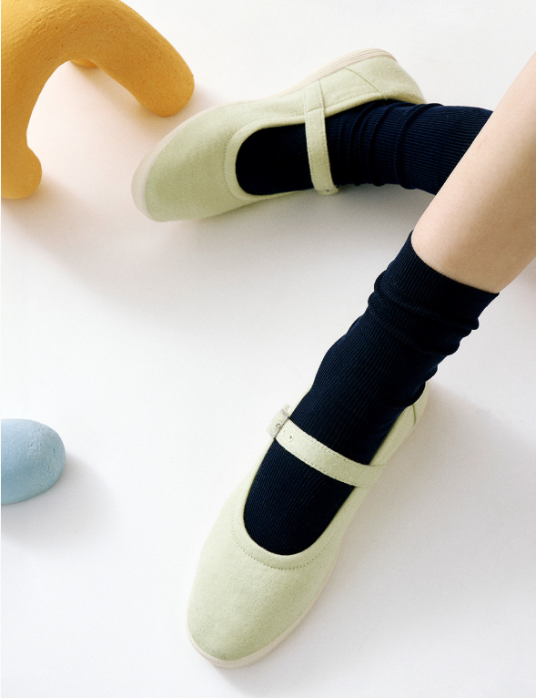 [Lim Yoona X LE MOUTON] Wool Flat Mary Jane Shoes