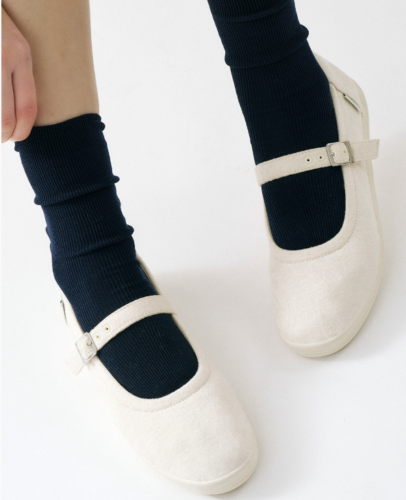 [Lim Yoona X LE MOUTON] Wool Flat Mary Jane Shoes