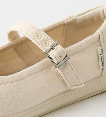 [Lim Yoona X LE MOUTON] Wool Flat Mary Jane Shoes