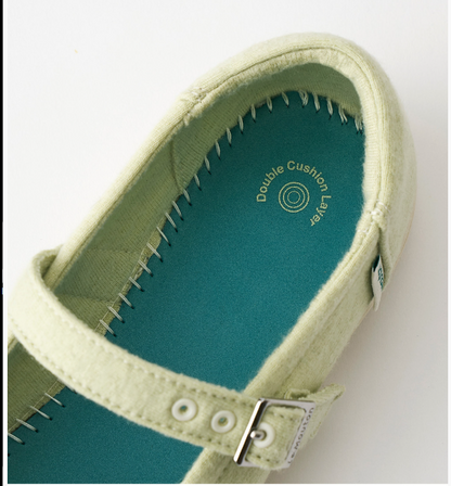 [Lim Yoona X LE MOUTON] Wool Flat Mary Jane Shoes