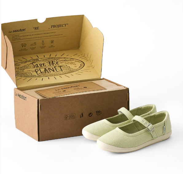 [Lim Yoona X LE MOUTON] Wool Flat Mary Jane Shoes
