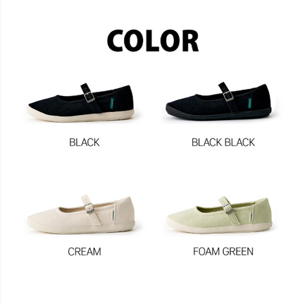 [Lim Yoona X LE MOUTON] Wool Flat Mary Jane Shoes