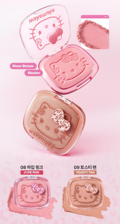 [Leopard Hello Kitty] WAKE MAKE Sheer Breeze Blusher