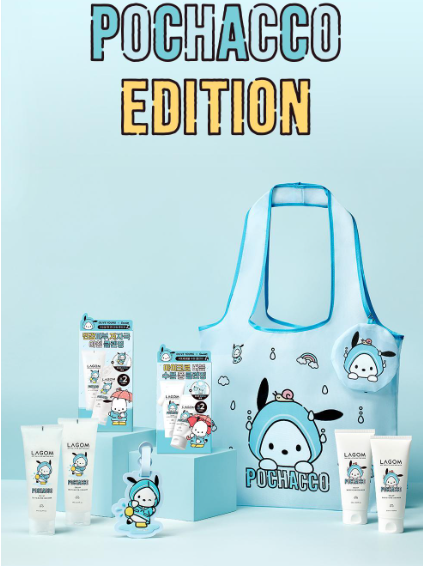 [Sanrio] Lagom Cellup Micro Foam Cleanser 120ml 2-Pack Set (+Pochacco Pouch-type Shopping Bag)