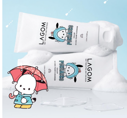 [Sanrio] Lagom Cellup Micro Foam Cleanser 120ml 2-Pack Set (+Pochacco Pouch-type Shopping Bag)