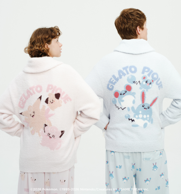 [Pokemon X Gelato Pique] Unisex BABY MOCO Jacquard Shawl Cardigan