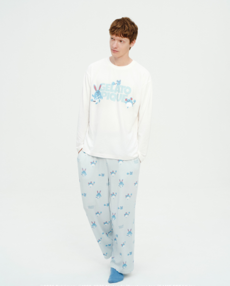 [Pokemon X Gelato Pique] Unisex Point Long T-shirt & Long Pants Set