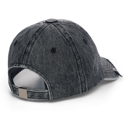 [Straykids Lee Know Pick] MATIN KIM Vintage Distressed Denim Ball Cap