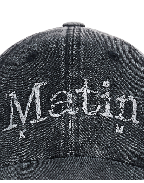 [Straykids Lee Know Pick] MATIN KIM Vintage Distressed Denim Ball Cap