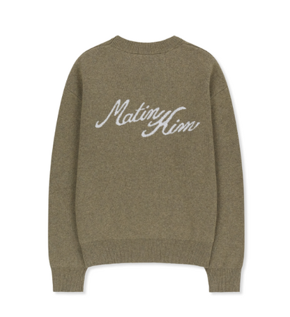 [Straykids Lee Know Pick] MATIN KIM Calligraphy Back Logo Knit Pullover