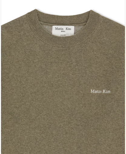 [Straykids Lee Know Pick] MATIN KIM Calligraphy Back Logo Knit Pullover