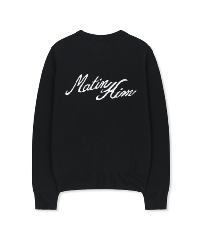 [Straykids Lee Know Pick] MATIN KIM Calligraphy Back Logo Knit Pullover