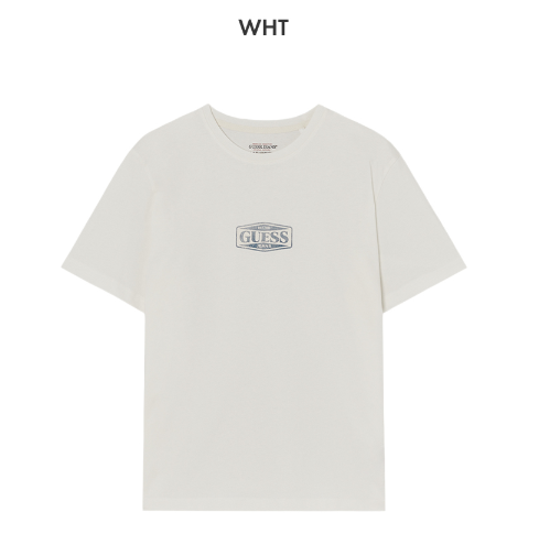 [Straykids Hyunjin Worn] 26Fall Guess GJ Regular Fit Classic Logo Short Sleeve T-shirt_WHT
