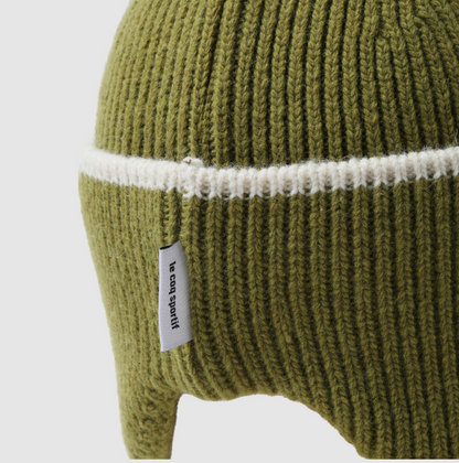 [Le Coq Sportif X KickFlip] MY OWN FLIP Earmuff Beanie - Olive