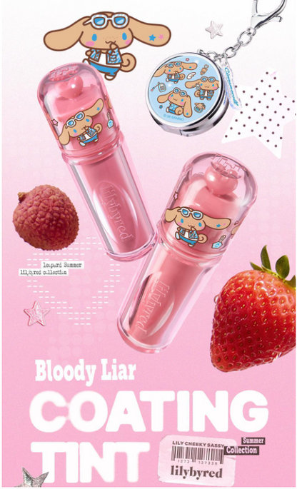 [Sanrio] Lilybyred Cheeky Liar Coating Tint with Gift (+Tin Case Keyring)