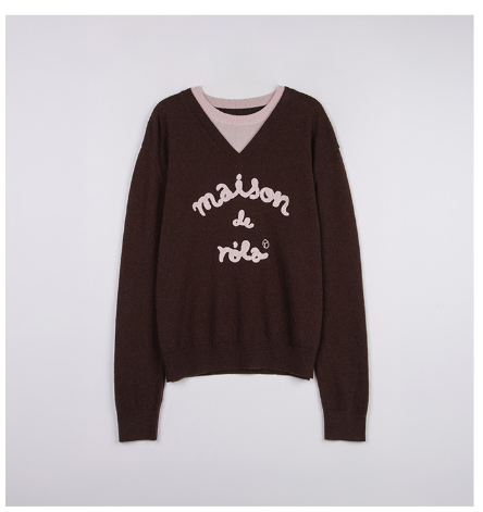 [Ive Wonyoung Pick] 26FW Maison De Rola Embroidery Layered Knit