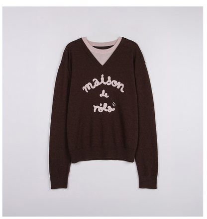[Ive Wonyoung Pick] 26FW Maison De Rola Embroidery Layered Knit