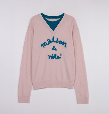 [Ive Wonyoung Pick] 26FW Maison De Rola Embroidery Layered Knit