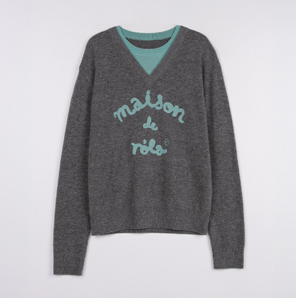 [Ive Wonyoung Pick] 26FW Maison De Rola Embroidery Layered Knit