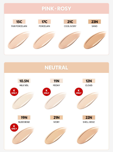[BTS V PICK] TIRTIR Tinted Skin Glow Cushion with Gift (Check The Option)
