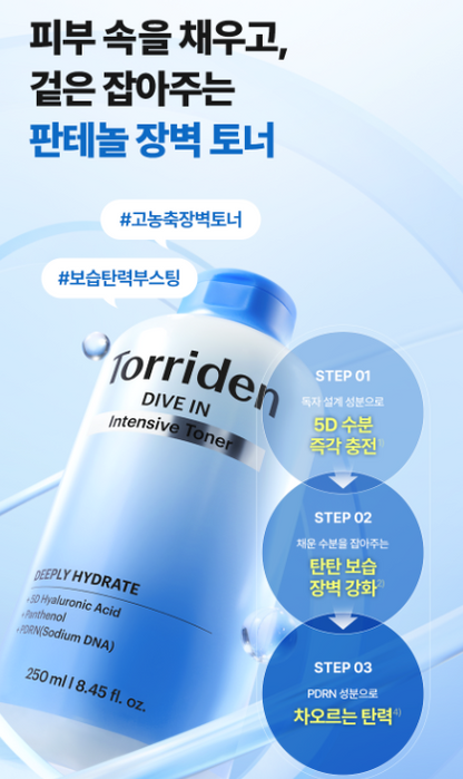 [Cortis Pick] Torriden Dive-in Low Molecular Hyaluronic Acid Intensive Toner 250ml with Gift (+Cream 20ml)