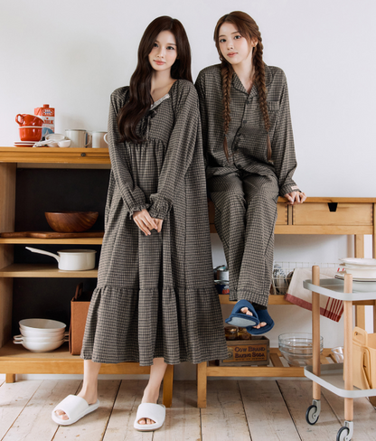 [Nmixx X Dossy] Silk Fit Dust Long Sleeve Pajama Dress