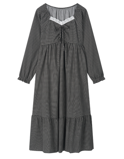 [Nmixx X Dossy] Silk Fit Dust Long Sleeve Pajama Dress