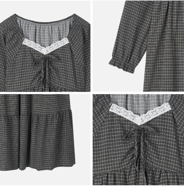 [Nmixx X Dossy] Silk Fit Dust Long Sleeve Pajama Dress