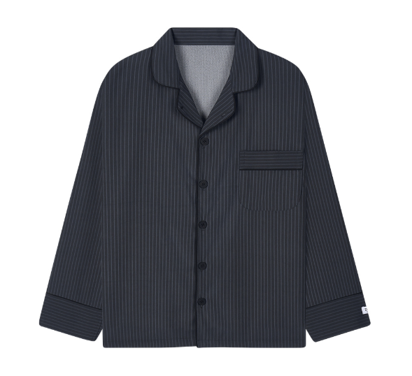 [Nmixx X Dossy] Silk Fit Modern Black Long Sleeve Couple Pajama Set
