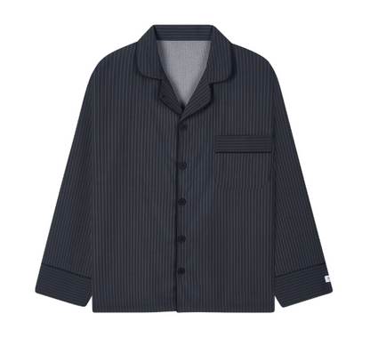 [Nmixx X Dossy] Silk Fit Modern Black Long Sleeve Couple Pajama Set