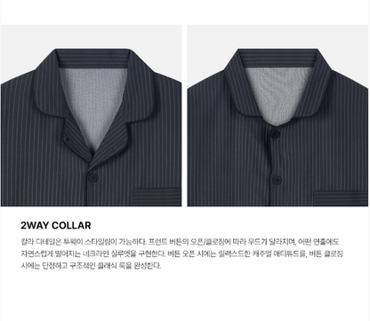 [Nmixx X Dossy] Silk Fit Modern Black Long Sleeve Couple Pajama Set